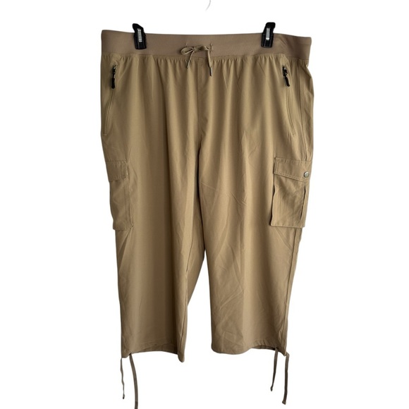 Soothfeel Capri Lightweight Khaki Cargo Pants Plus Sz XXXL Stretch Elastic Waist - Picture 14 of 15